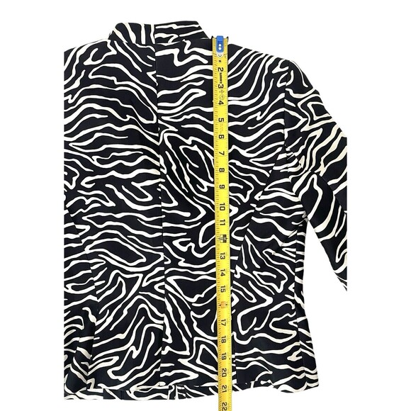 Cropped Zebra Print Silk Wool Zip Front Blazer Jacket Talbots 6 - Picture 16 of 16